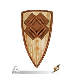 Heater Shield - White & Red - 22IN x 36IN - LARP Shield
