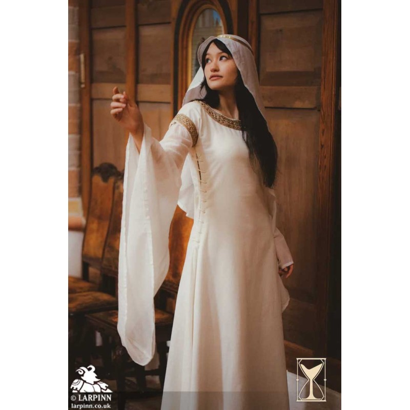 Bliaut Noble Dress - White - LARP Costume