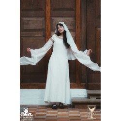 Bliaut Noble Dress - White - LARP Costume