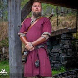 Richard Short Sleeve Tunic - Red - LARP Costumes
