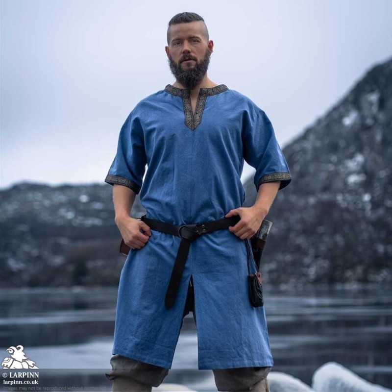 Richard Short Sleeve Tunic - Light Blue - LARP Costumes