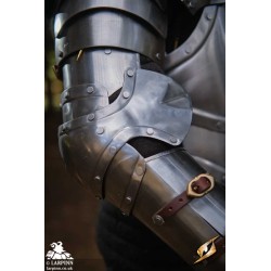 Captain Arm Protection - Plain Silver - LARP Armour - Plate
