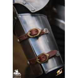 Captain Arm Protection - Plain Silver - LARP Armour - Plate