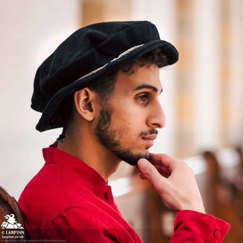 Edward Flat Hat - Black - LARP Costumes