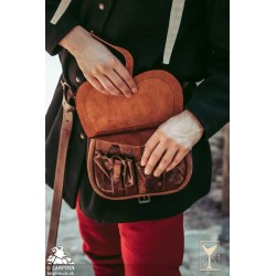 Kidney Bag - Flower Pattern - LARP Pouch - Costume