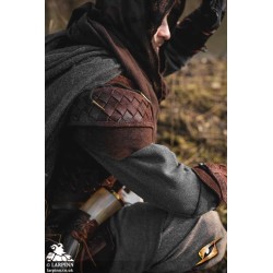 Ranger Leather LARP Shoulders - Suede - Brown - LARP Armour