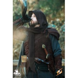Ranger Leather LARP Shoulders - Suede - Brown - LARP Armour