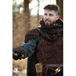 Ranger Leather LARP Shoulders - Suede - Brown - LARP Armour