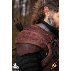 Ranger Leather LARP Shoulders - Suede - Brown - LARP Armour