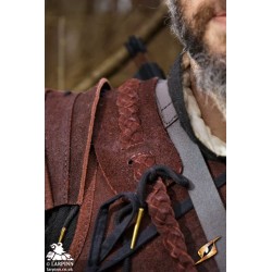 Ranger Leather LARP Shoulders - Suede - Brown - LARP Armour