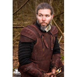 Ranger Leather LARP Shoulders - Suede - Brown - LARP Armour