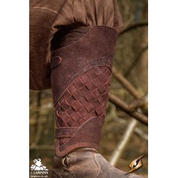 Ranger Leather LARP Greaves - Suede - Brown - LARP Armour