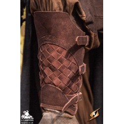 Ranger Leather LARP Greaves - Suede - Brown - LARP Armour