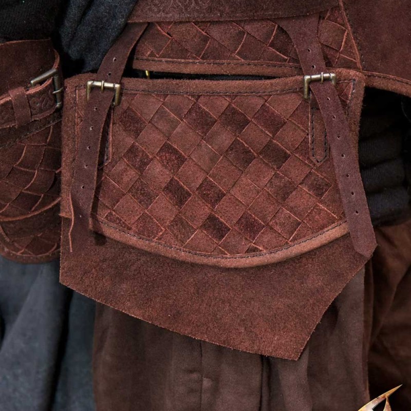 Ranger Leather LARP Tassets - Suede - Brown - LARP Armour