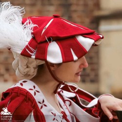Landsknecht Hat - Red & White - LARP Costume