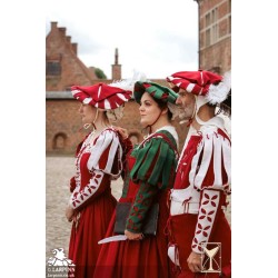 Landsknecht Hat - Red & White - LARP Costume
