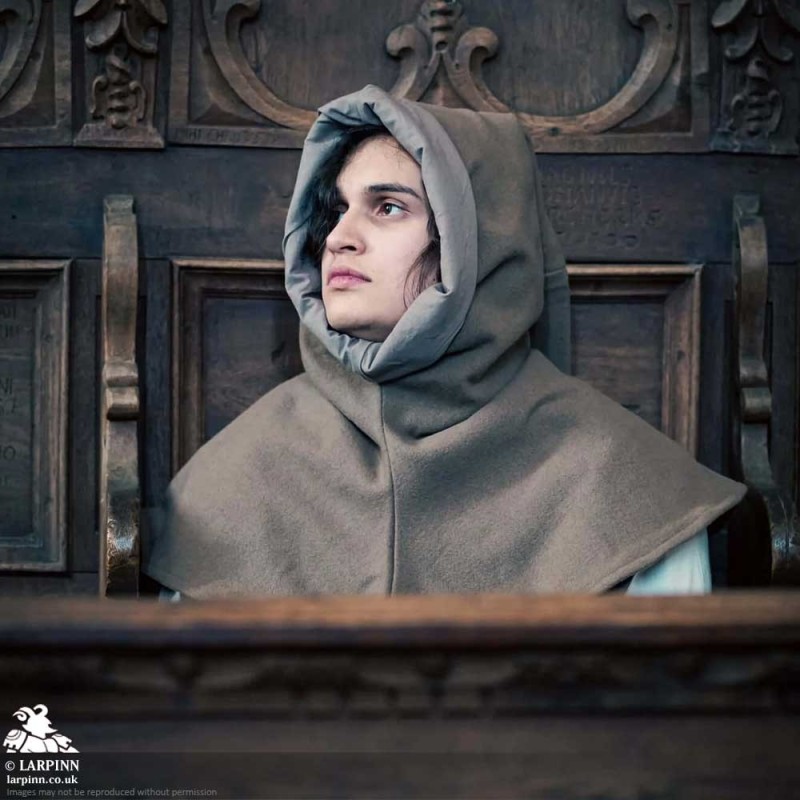 Liripiped Hood - Brushed Wool - Brown - LARP Costumes