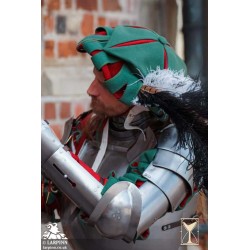 Landsknecht Hat - Green & Red - LARP Costumes
