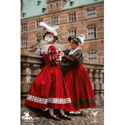 Landsknecht Hat - Green & Red - LARP Costumes