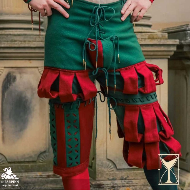 Landsknecht Breeches - Green & Red - LARP Trousers
