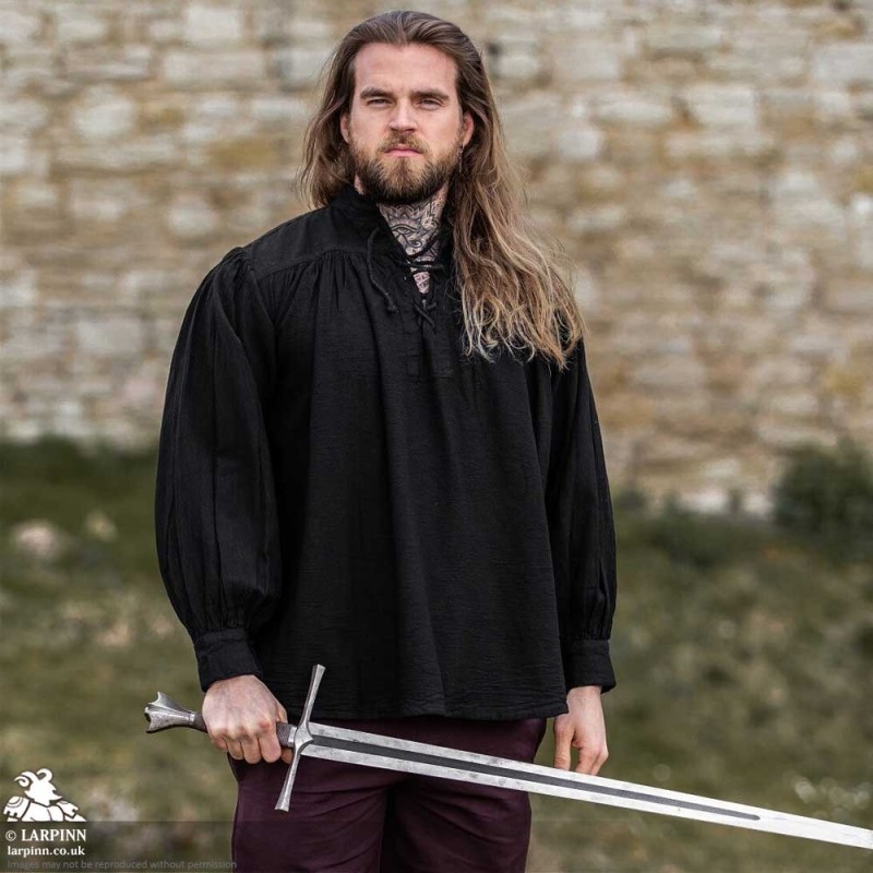 Agron Medieval Shirt - Black - LARP Costume