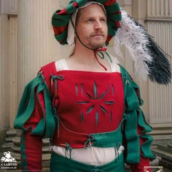 Landsknecht Doublet - Green & Red - LARP Costumes
