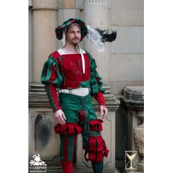 Landsknecht Doublet - Green & Red - LARP Costumes