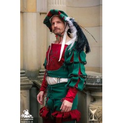 Landsknecht Sleeve - Waterfall - Green & Red - LARP Costumes