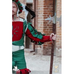 Landsknecht Sleeve - Waterfall - Green & Red - LARP Costumes