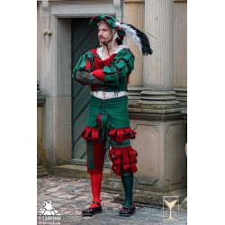 Landsknecht Sleeve - Waterfall - Green & Red - LARP Costumes