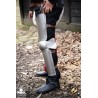 Soldier Leg Protection - Polished Steel - LARP Armour