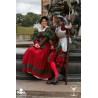 Kampfrau Dress - Landsknecht - Green & Red - LARP Costumes