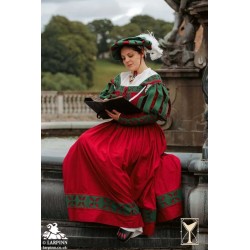Kampfrau Dress - Landsknecht - Green & Red - LARP Costumes