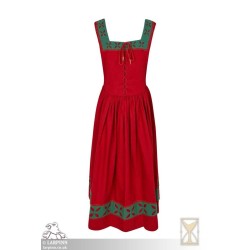 Kampfrau Dress - Landsknecht - Green & Red - LARP Costumes