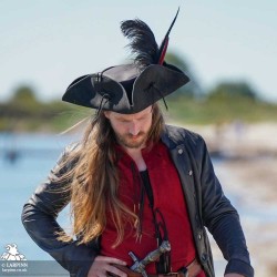 Simple Tricorn - Leather Hat - LARP Costume