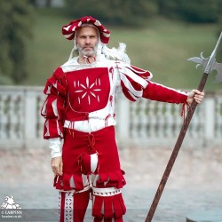 Landsknecht Doublet - Red & White - LARP Costume