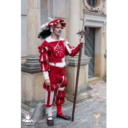 Landsknecht Sleeve - Waterfall - Red & White - LARP Costume