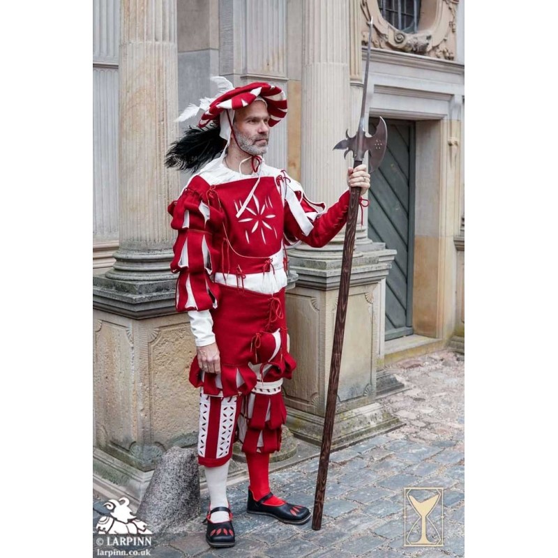 Landsknecht Sleeve - Waterfall - Red & White - LARP Costume