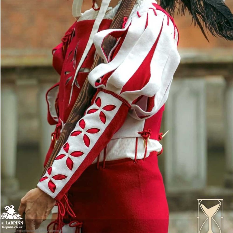 Landsknecht Sleeve - Bloom - Red & White - LARP Costume