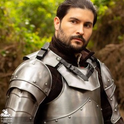 Mark Gorget Neck Plate - Plain Steel - LARP Armour