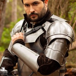 Mark Shoulder Armour - Small - Plain Steel - LARP Armour