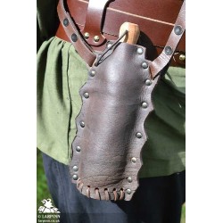 Leather Covered Water Bottle - Brown