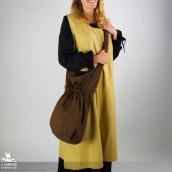 Yanif Fabric Shoulder Bag - Brown - LARP Costume