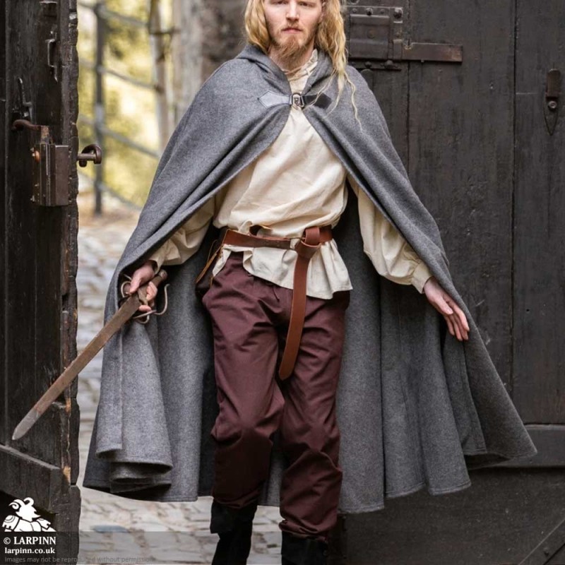 Tylus Wool Cloak - Grey - LARP Costume