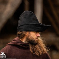 Woollen Robin Hood Hat - Black - LARP Costume