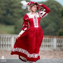 Kampfrau Dress - Landsknecht - Red & White - LARP Costumes