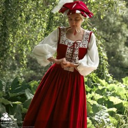 Kampfrau Dress - Landsknecht - Red & White - LARP Costumes