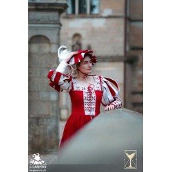 Kampfrau Dress - Landsknecht - Red & White - LARP Costumes