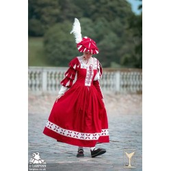 Kampfrau Dress - Landsknecht - Red & White - LARP Costumes