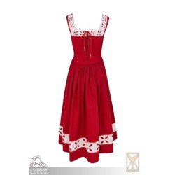 Kampfrau Dress - Landsknecht - Red & White - LARP Costumes